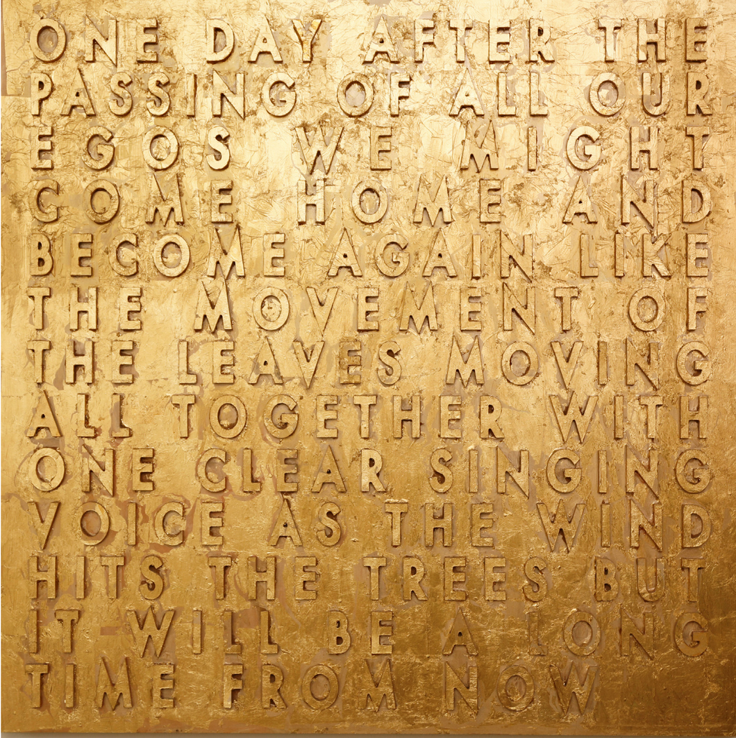 Robert Montgomery ‘Woodcut Panel (One Day)’, 2019