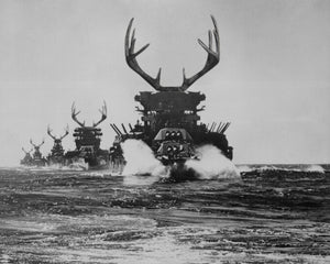 Yuval Shaul "Battleships preceding Lingayan Gulf Landing 1945"